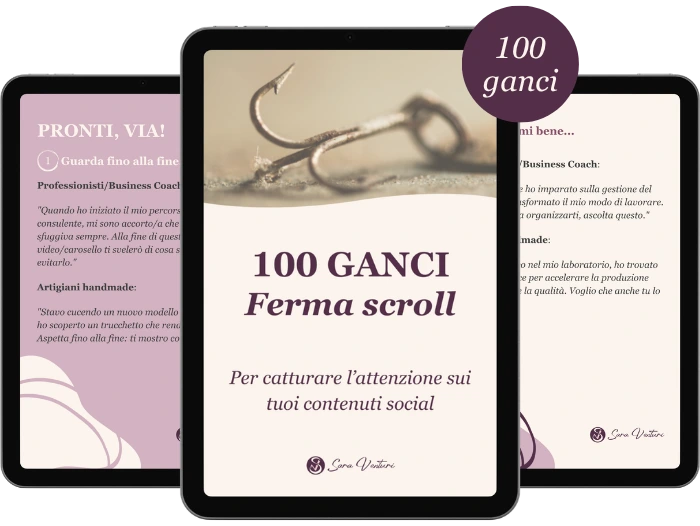 guida 100 ganci per i tuoi contenuti di Sara Venturi - business strategist